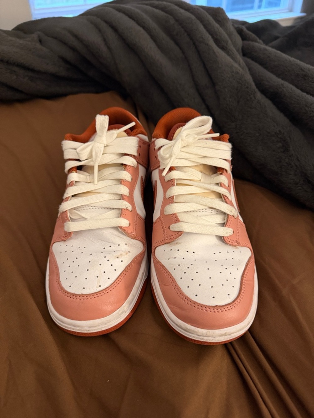 Nike Women’s Low-Top Sneakers in White and Dusty Pink